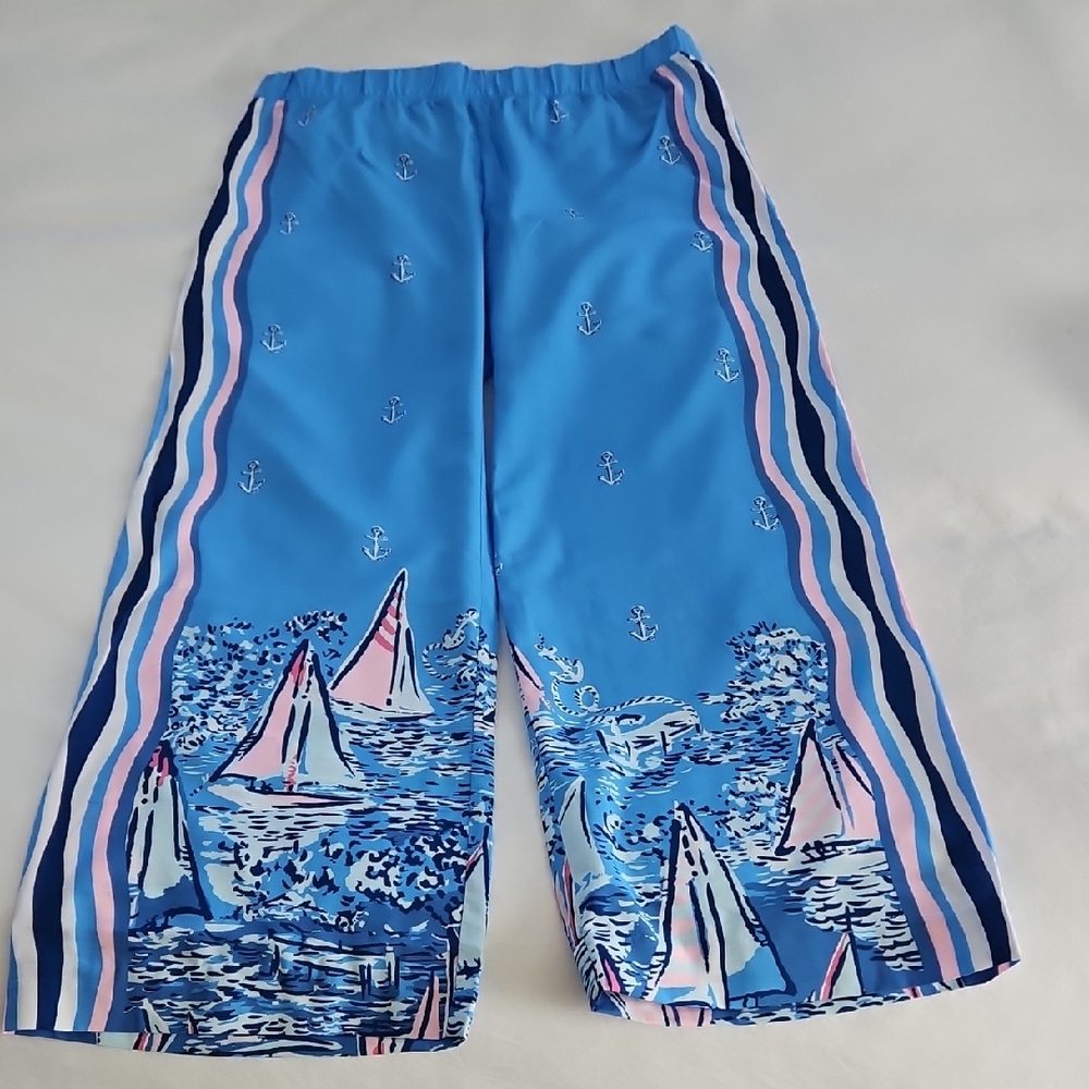 Lilly Pulitzer Nautical Blue Palazzo Pants